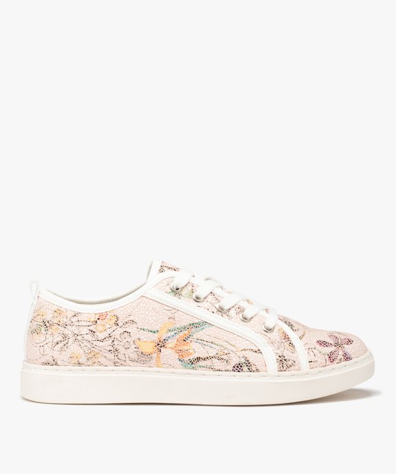 Baskets femme à motifs fleuri avec vernis effet craquelé vue2 - GEMO (SPORTSWR) - GEMO