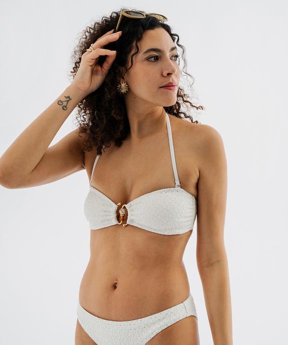 Haut de maillot de bain bandeau à bretelles et mousses amovibles femme vue1 - GEMO (PLAGE) - GEMO