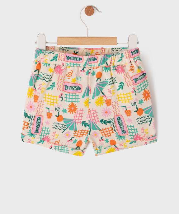 Short en viscose imprimée léger et fluide bébé fille vue3 - GEMO(BEBE DEBT) - GEMO