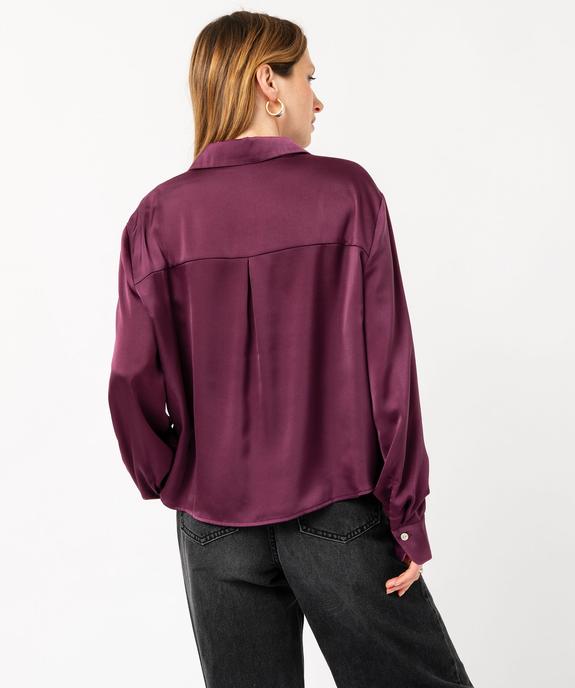 Chemise satinée coupe courte femme vue3 - GEMO(FEMME PAP) - GEMO