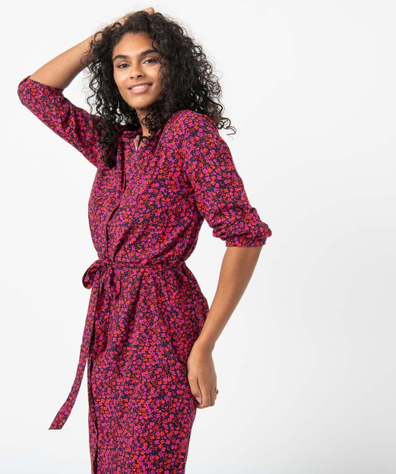 Robe femme imprimée longueur chevilles vue2 - GEMO(FEMME PAP) - GEMO