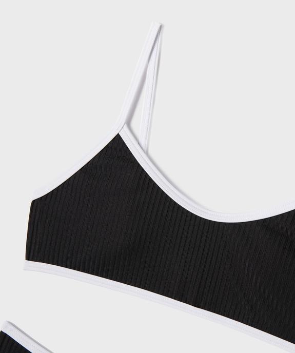 Maillot de bain 2 pièces en maille côtelée fille vue2 - GEMO (JUNIOR) - GEMO