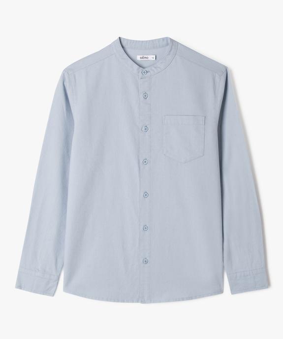 Chemise manches longues à col mao en coton lin mélangés garçon vue5 - GEMO (JUNIOR) - GEMO