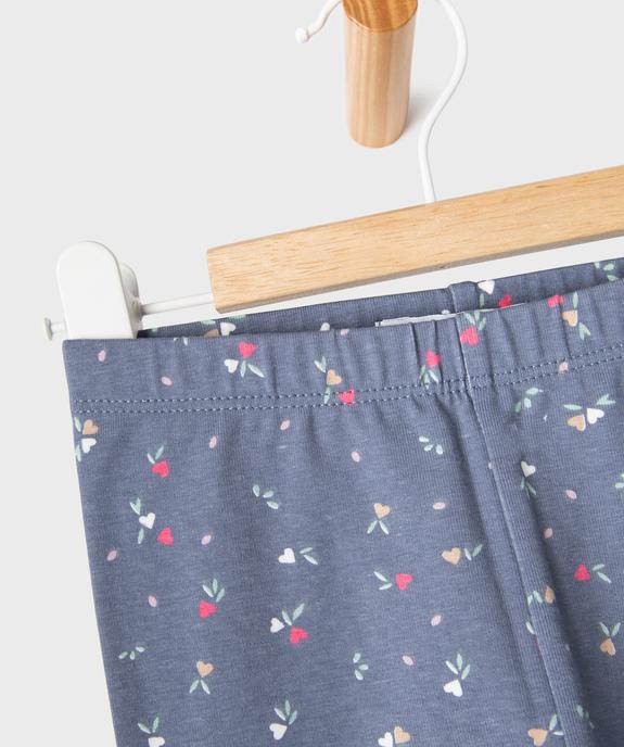 Legging long en coton stretch imprimé bébé fille vue2 - GEMO 4G BEBE - GEMO
