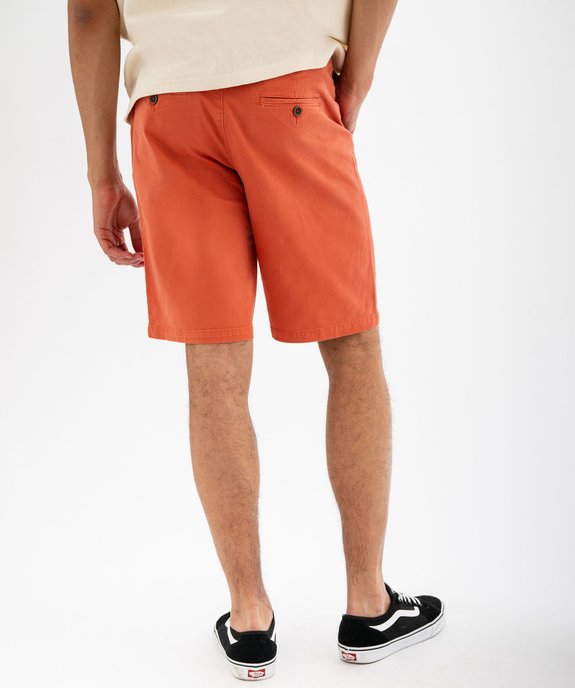 Bermuda en coton stretch coupe droite homme vue3 - GEMO 4G HOMME - GEMO