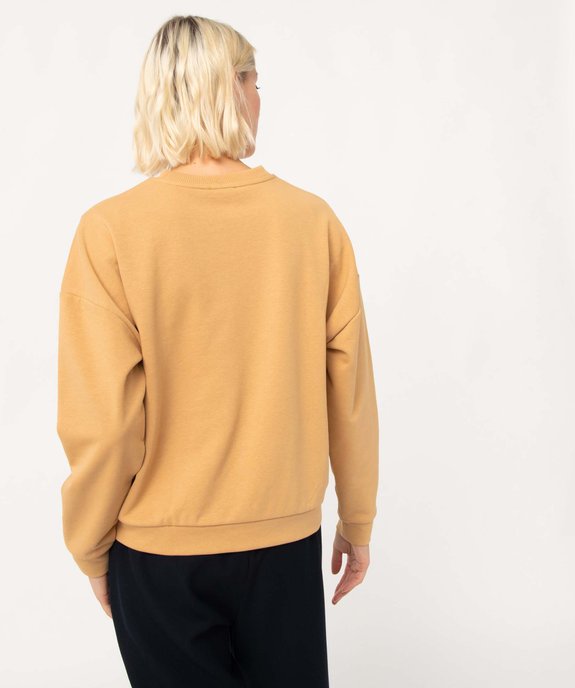Sweat femme oversize à message brodé vue3 - GEMO(FEMME PAP) - GEMO
