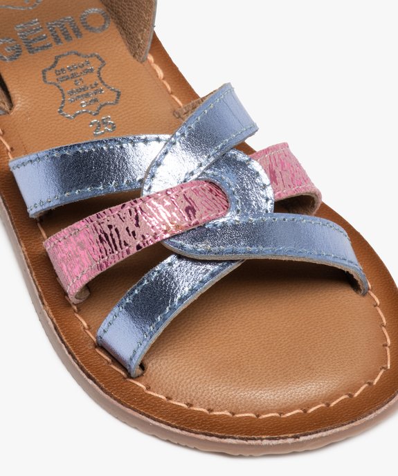 Sandales fille à brides brillantes en cuir vue6 - GEMO (ENFANT) - GEMO