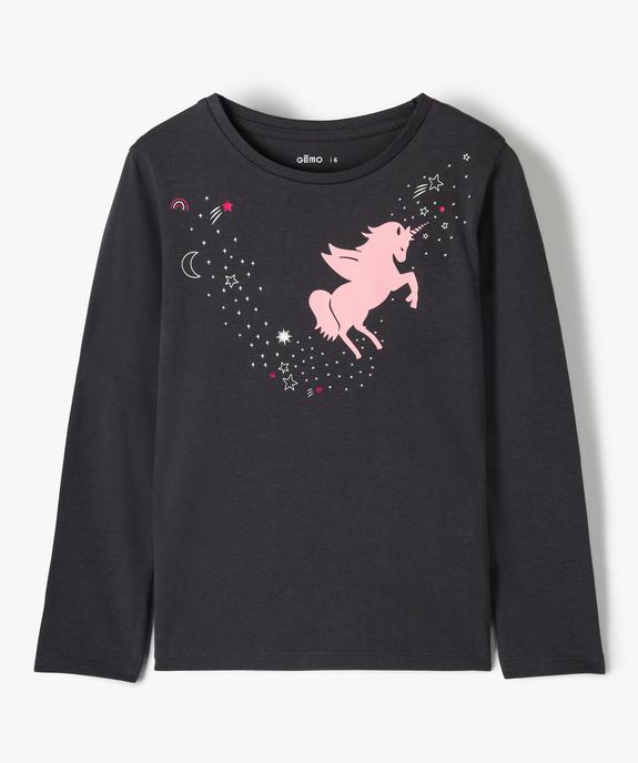 Tee-shirt fille à manches longues à motif fantaisie vue1 - GEMO (ENFANT) - GEMO