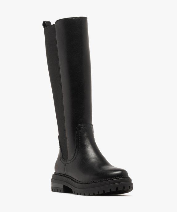 Bottes avec tige bi-matière à semelle crantée femme vue2 - 5 MILES - GEMO
