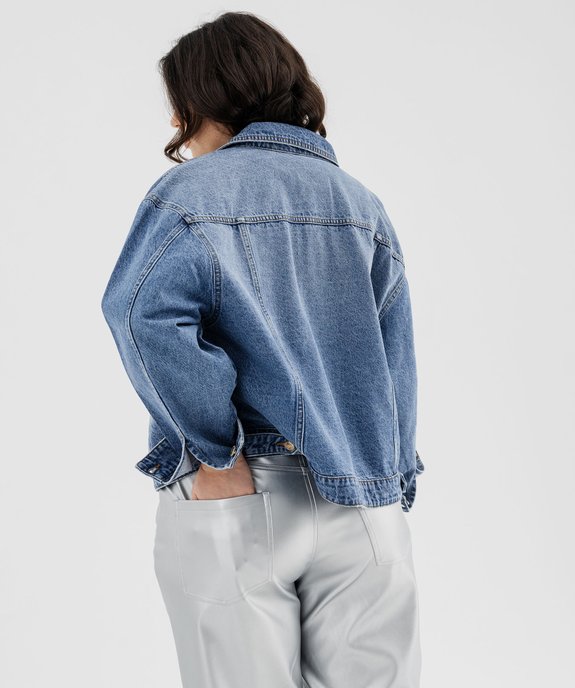 Veste en jean délavée femme grande taille vue8 - GEMO 4G GT - GEMO