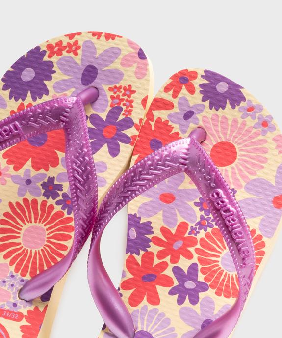 Tongs Kids Flores avec brides dorées fille - Havaianas vue3 - HAVAIANAS - GEMO