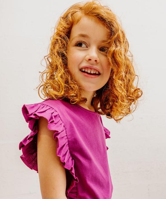 Tee-shirt avec volants sur les côtés fille vue7 - GEMO 4G FILLE - GEMO
