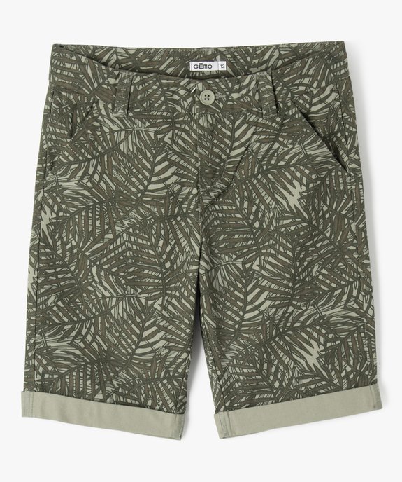 Bermuda coupe chino regular en coton imprimé garçon vue1 - GEMO (JUNIOR) - GEMO