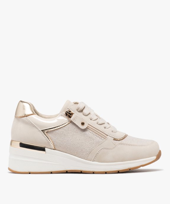 Jogger confort avec semelle compensée et touches pailletées femme vue2 - VALENTINA BALDA - GEMO