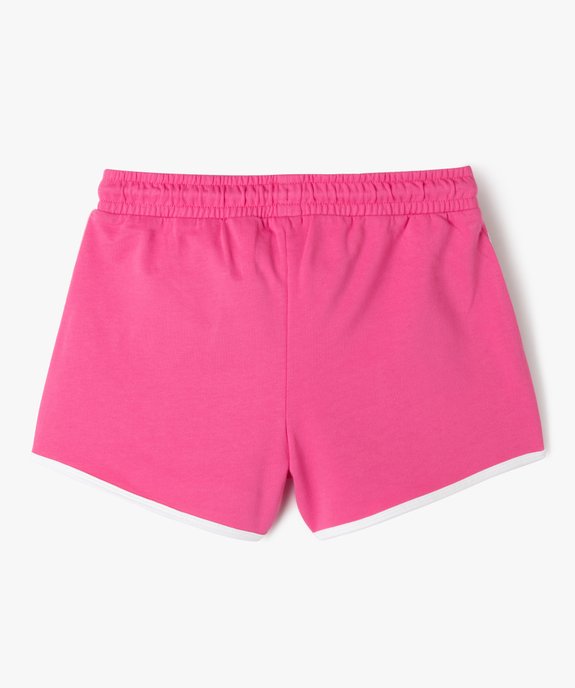 Short en maille avec biais contrastants fille vue3 - GEMO 4G FILLE - GEMO