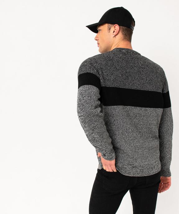 Pull grosse maille chinée multicolore homme vue3 - GEMO (HOMME) - GEMO