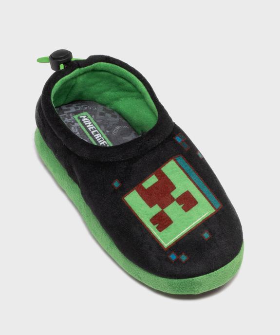 Chaussons en velours avec motif jeu vidéo garçon - Minecraft vue5 - MINECRAFT - GEMO