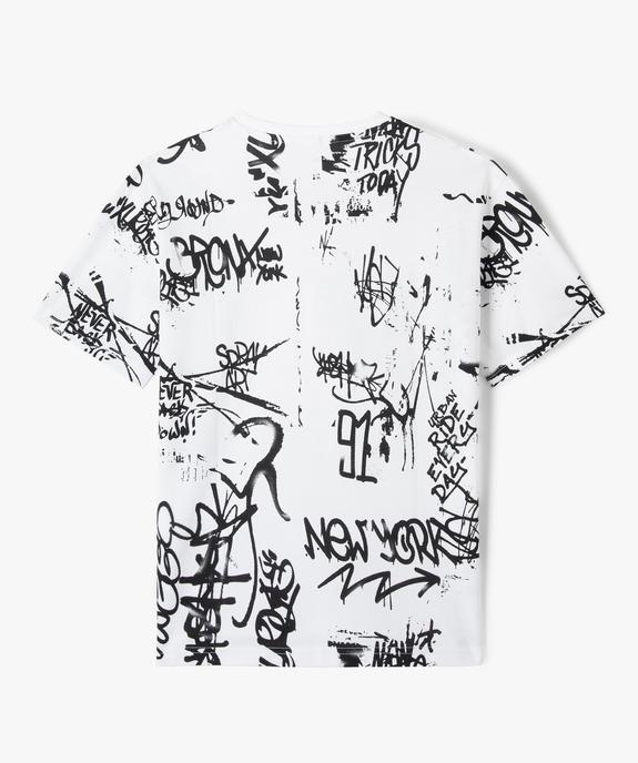 Tee-shirt à manches courtes avec inscription streetwear garçon vue3 - GEMO 4G GARCON - GEMO