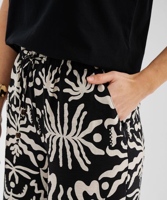 Pantalon large et fluide imprimé femme vue2 - GEMO 4G FEMME - GEMO