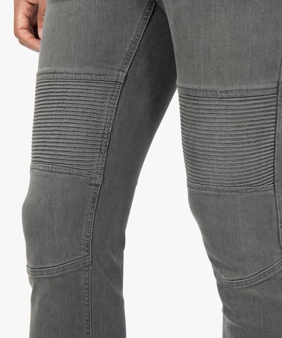 Jean homme coupe slim avec empiècements surpiqués sur les cuisses vue2 - GEMO (HOMME) - GEMO