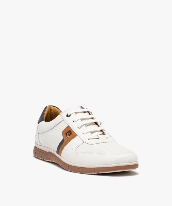 Baskets homme dessus en cuir uni – Pierre Cardin vue2 - PIERRE CARDIN D - GEMO