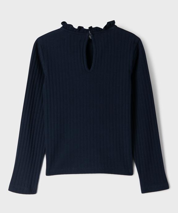Tee-shirt manches longues avec col rond froncé fille vue3 - GEMO 4G FILLE - GEMO