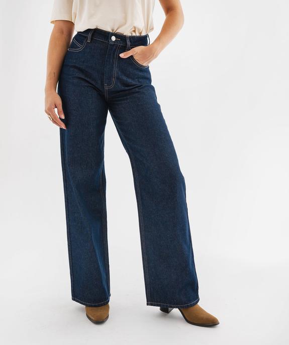 Jean wide leg taille haute femme vue1 - GEMO 4G FEMME - GEMO