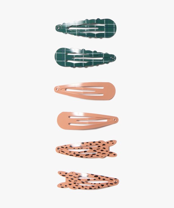 Pinces fille forme clic-clac (lot de 6) vue1 - GEMO (ACCESS) - GEMO
