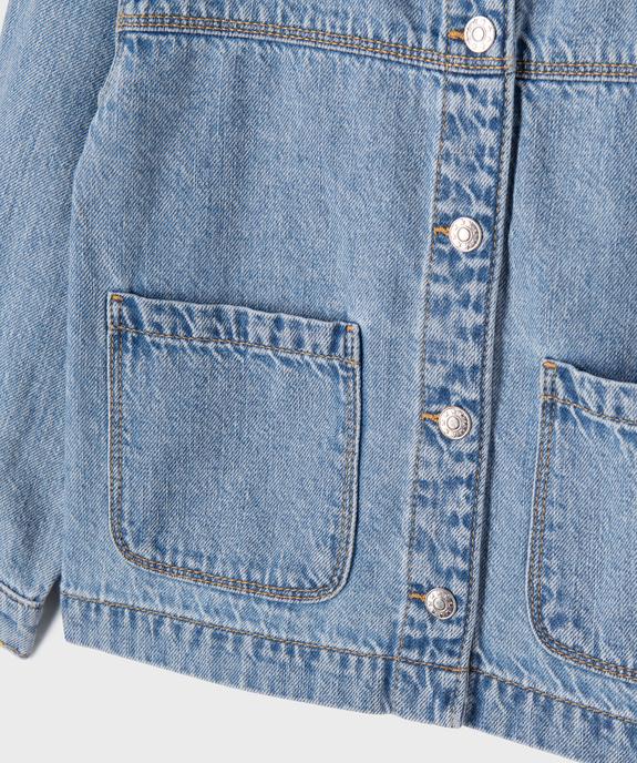 Veste en jean légère coupe droite fille vue3 - GEMO (ENFANT) - GEMO