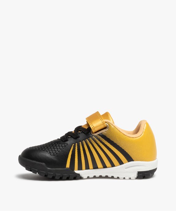 Baskets garçon style chaussures de foot bicolores à scratch vue3 - GEMO (ENFANT) - GEMO