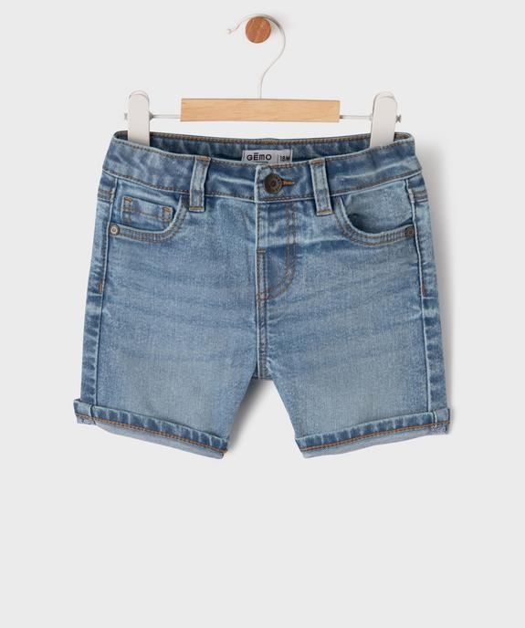 Bermuda en jean extensible bébé fille vue1 - GEMO 4G BEBE - GEMO