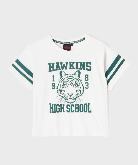 Tee-shirt manches courtes loose et court imprimé fille - Stranger Things  vue2 - STRANGER THINGS - GEMO