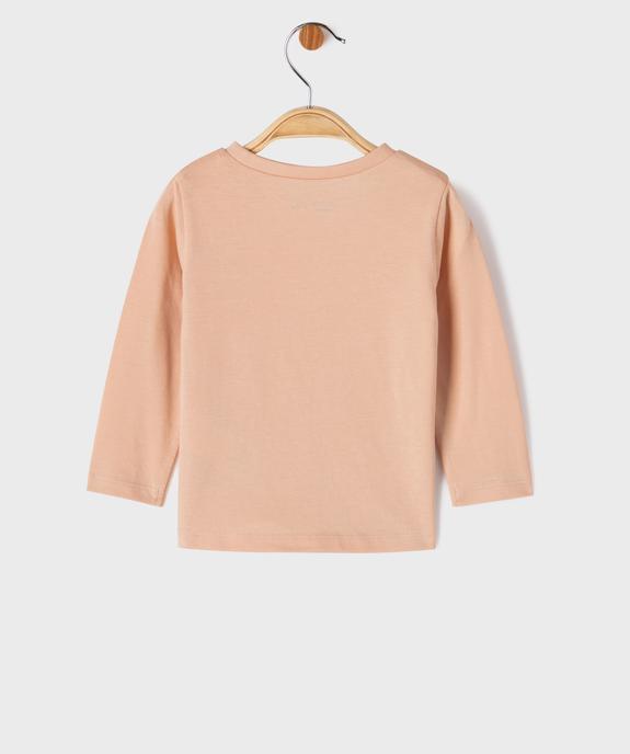 Tee-shirt manches longues imprimé bébé fille vue3 - GEMO 4G BEBE - GEMO