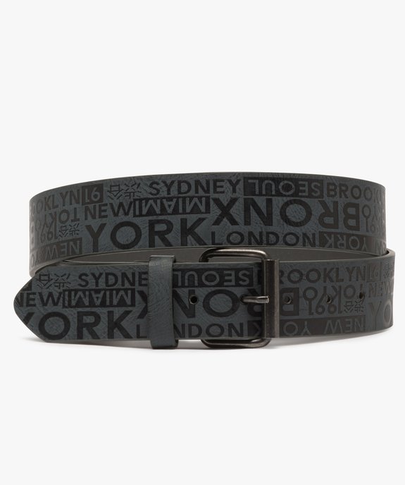 Ceinture homme avec inscriptions et boucle en métal vieilli vue1 - GEMO (ACCESS) - GEMO