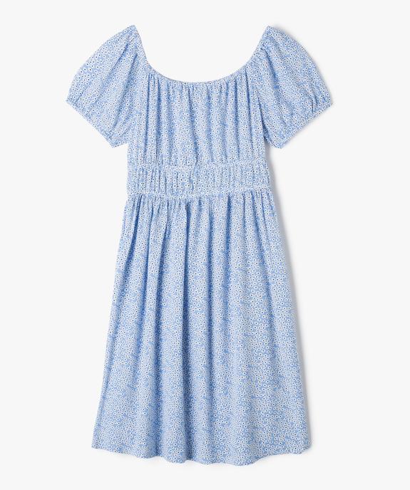 Robe à manches courtes à motifs fleuris fille vue3 - GEMO (JUNIOR) - GEMO