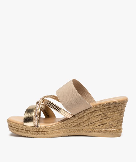 Mules femme compensées à brides brillantes vue3 - GEMO(URBAIN) - GEMO