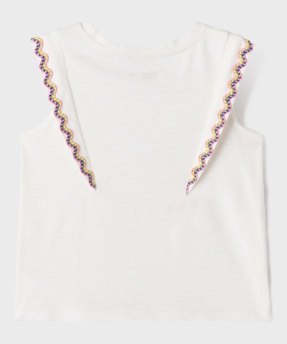 Débardeur en jersey de coton flammé à détail brodé fille vue3 - GEMO 4G FILLE - GEMO