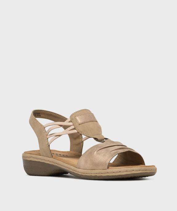 Sandales confort dessus métallisé femme - Softrelax vue1 - SOFTRELAX - GEMO