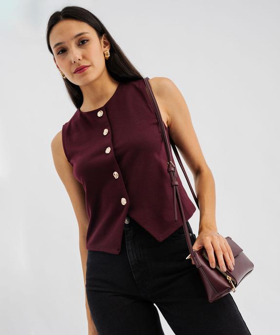 Gilet de costume sans manches à boutons dorés femme vue1 - GEMO(FEMME PAP) - GEMO
