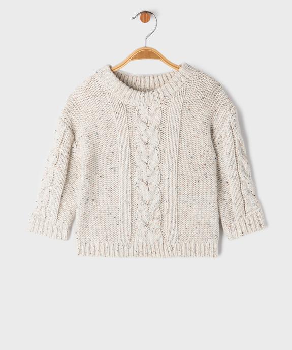 Pull en maille chinée bébé garçon vue1 - GEMO(BEBE DEBT) - GEMO