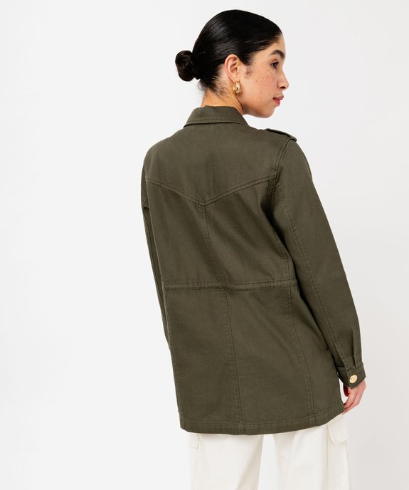 Veste style militaire en twill de coton à taille ajustable femme vue3 - GEMO 4G FEMME - GEMO