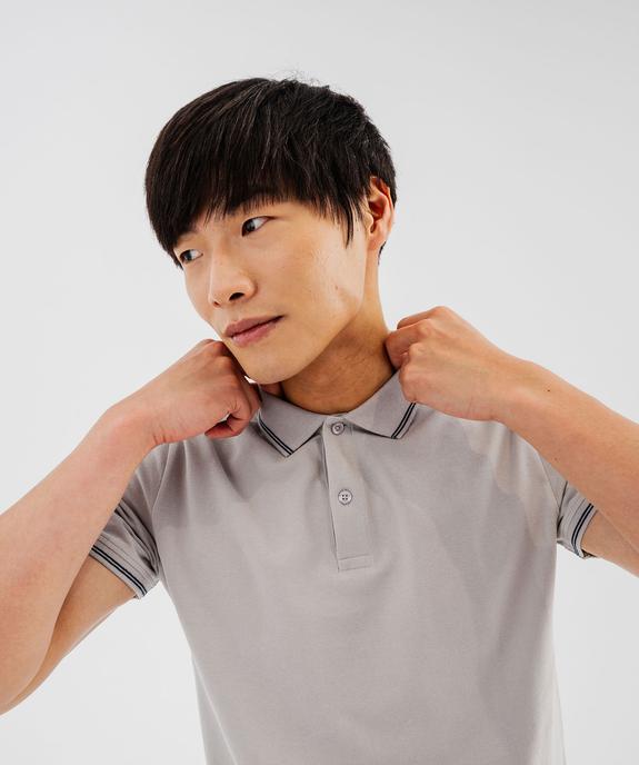Polo à manches courtes et finitions fantaisie homme vue2 - GEMO 4G HOMME - GEMO