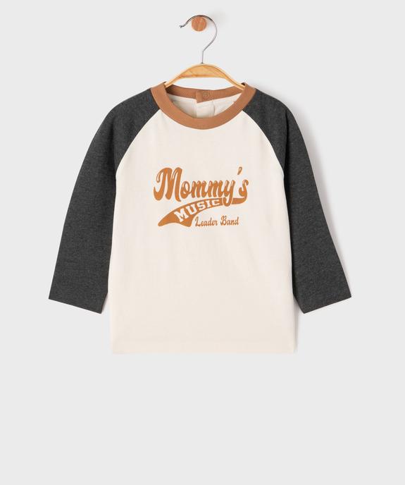 Tee-shirt à manches longues contrastantes bébé garçon vue1 - GEMO 4G BEBE - GEMO