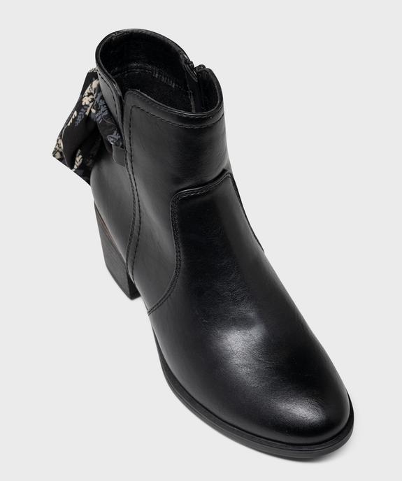 Boots à talon cubain et foulard noué femme vue5 - EMILIA ROSA - GEMO