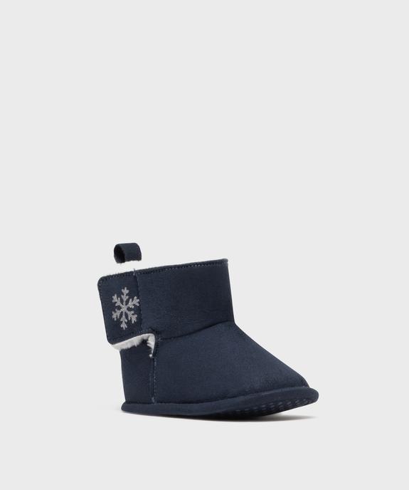 Chaussons boots à scratch doublure chaude bébé vue2 - LITTLE LOVE - GEMO