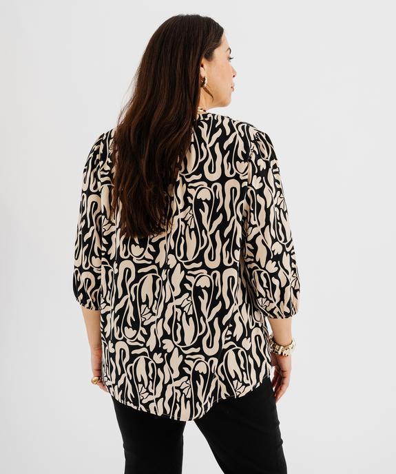 Blouse fluide en viscose avec manches 3/4 femme grande taille vue3 - GEMO 4G GT - GEMO