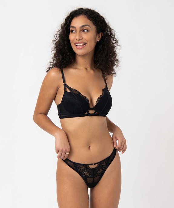 Soutien-gorge forme corbeille en dentelle et tulle vue5 - GEMO(HOMWR FEM) - GEMO