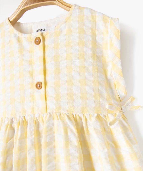 Robe bébé fille rayée en voile de coton texturé vue2 - GEMO(BEBE DEBT) - GEMO