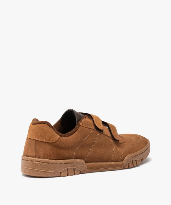 Baskets homme dessus cuir uni fermeture scratch vue4 - GEMO (SPORTSWR) - GEMO