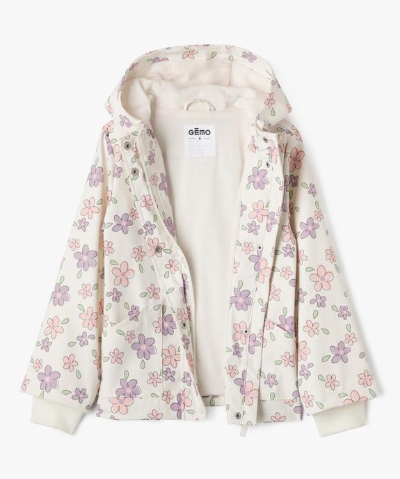 Imperméable à capuche à motifs fleuris fille vue3 - GEMO (ENFANT) - GEMO